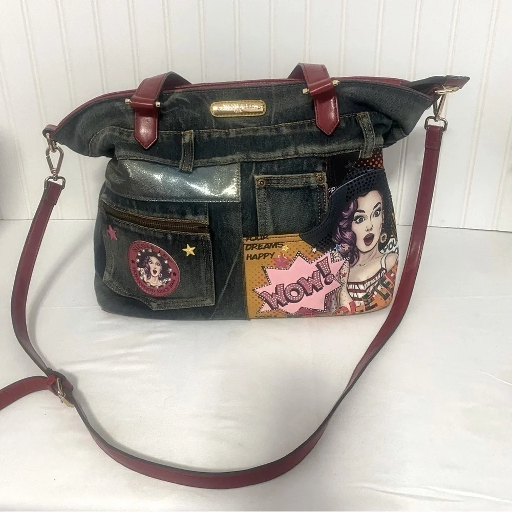 Nicole Lee Tote Purse/Shoulder-Bag Unique Beautiful Interior Tiny Scuff Rare